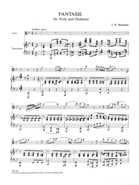 Fantasy for Viola and Orchestra - Arranged for Viola and Piano