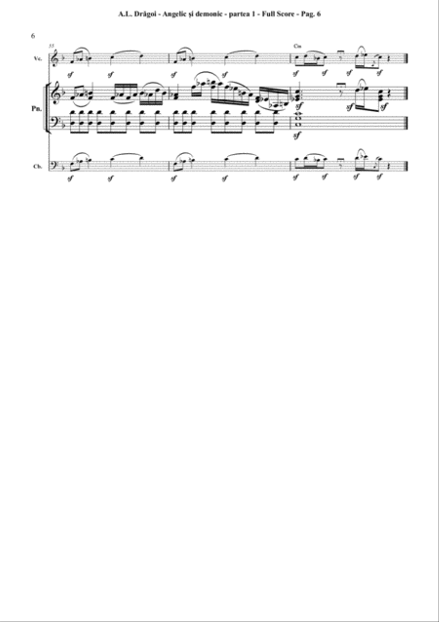 ANGELIC ŞI DEMONIC (Angelic and demonic) - musical fantasy in two parts for instrumental trio (cell 2-Part scores gallery preview page 6