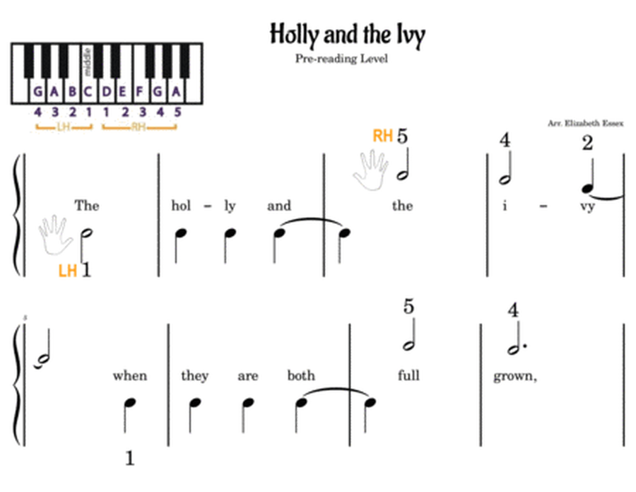 The Holly and The Ivy - Pre-staff Finger Number Notation image number null