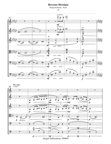Debussy: Berceuse heroique for String Orchestra - Score Only image number null