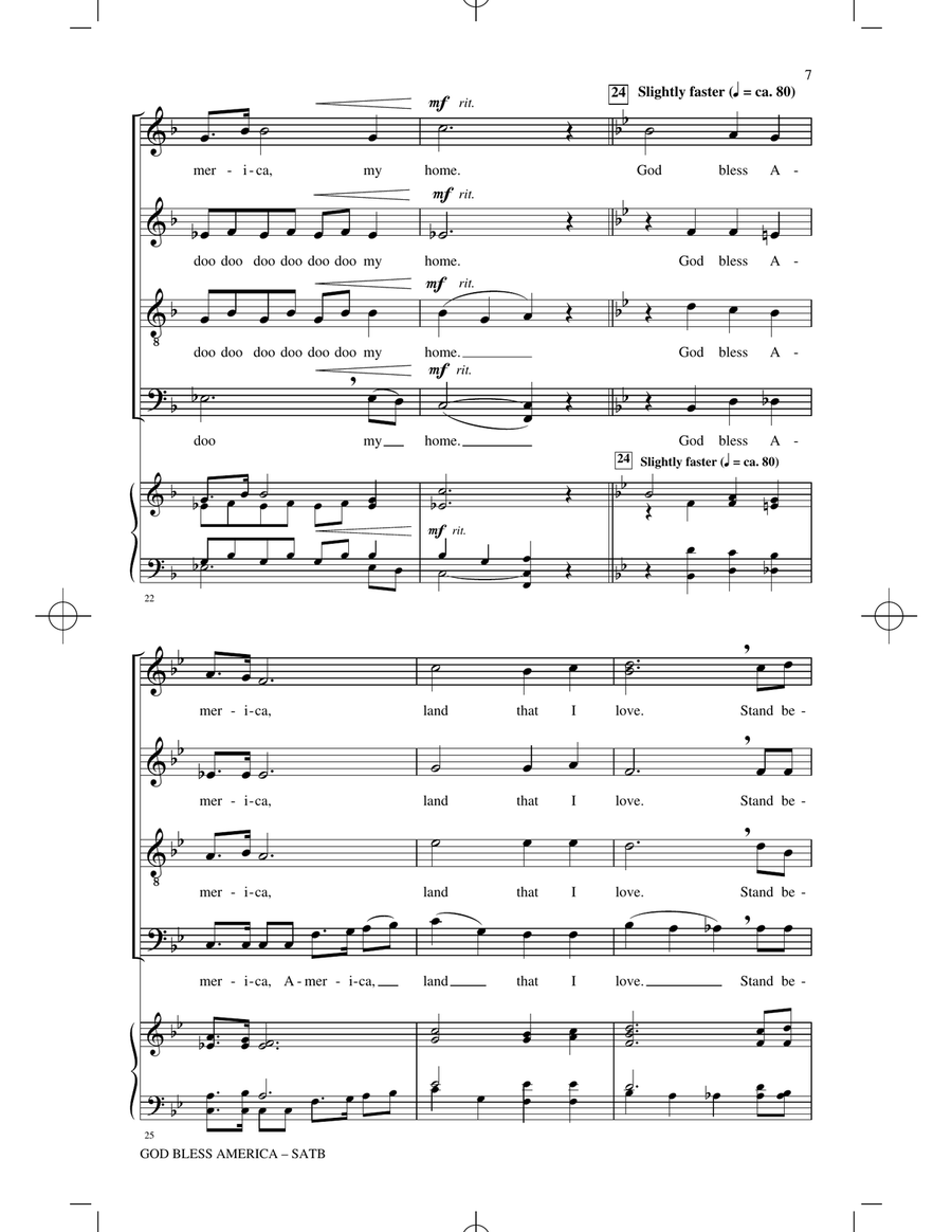 God Bless America (arr. Mark Hayes) 4-Part scores gallery preview page 5