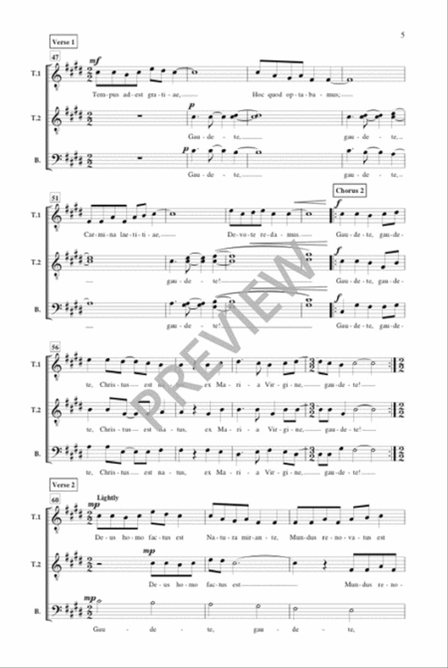 Gaudete! - TTBB (Vocal Score) TTBB scores gallery preview page 6