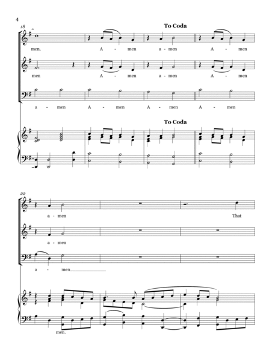 Amen Prayer 3-Part scores gallery preview page 4