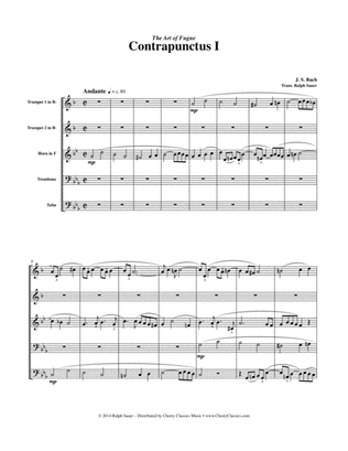 Contrapunctus I from "The Art of Fugue" for Brass Quintet