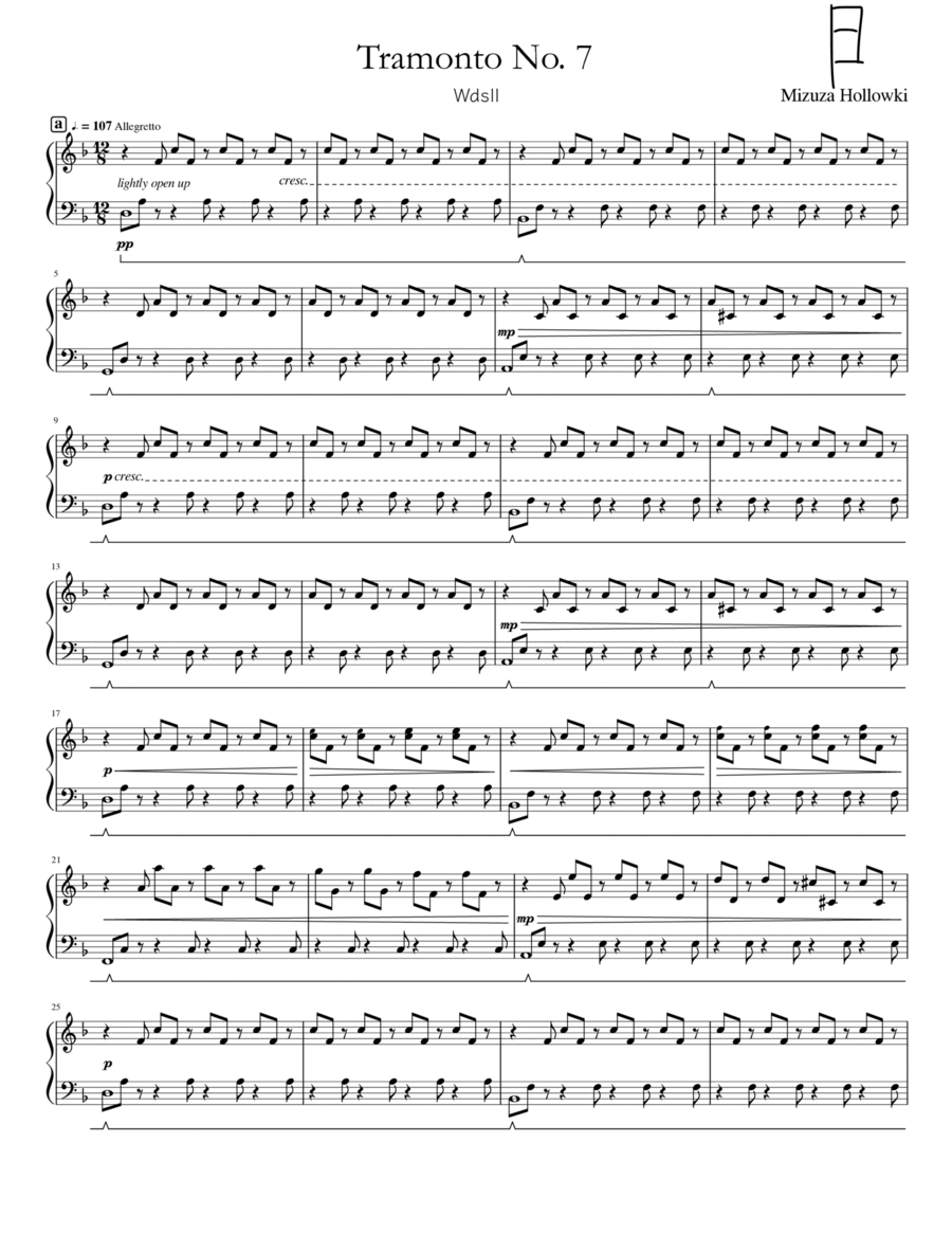 Tramonto No. 7 Piano Solo scores gallery preview page 1