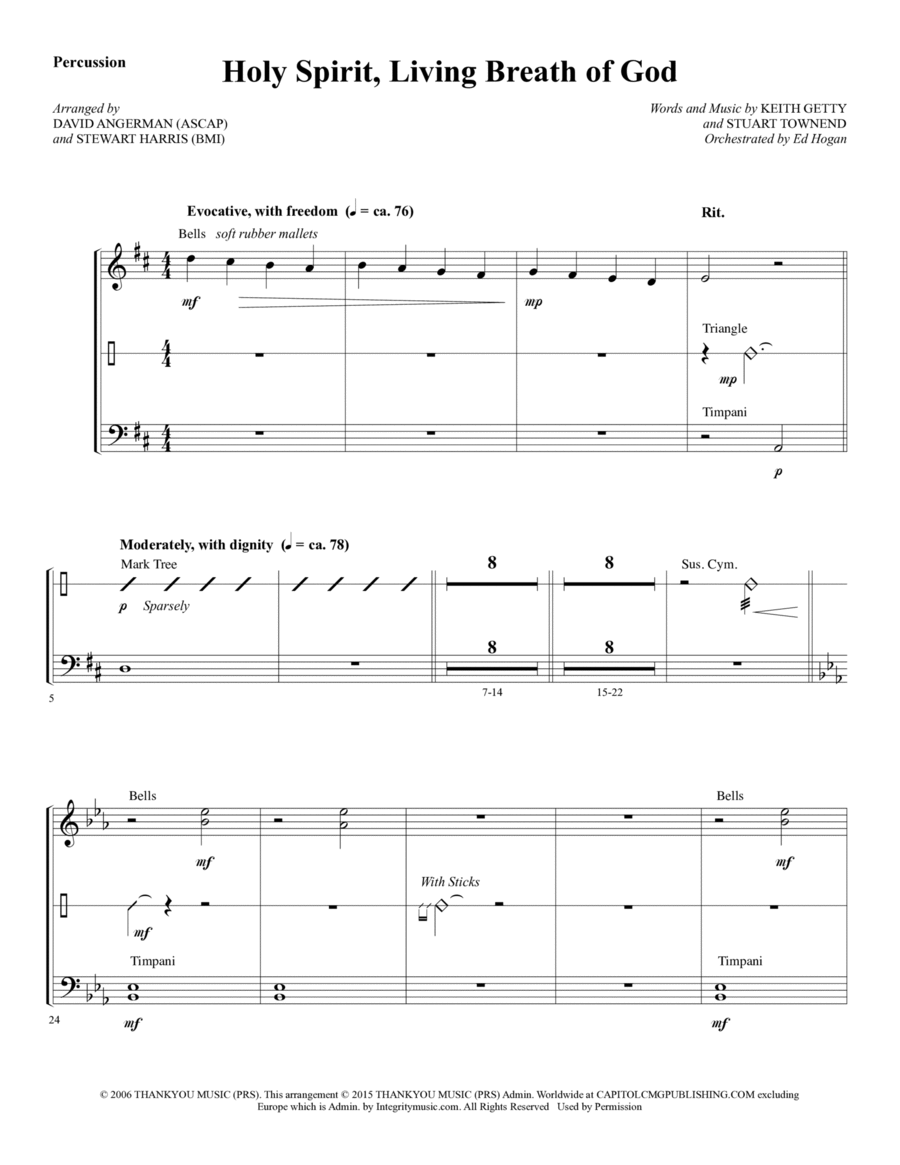 Holy Spirit, Living Breath of God - Percussion Choir scores gallery preview page 1
