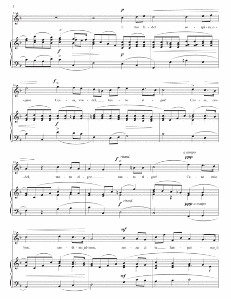GIORDANI: Caro mio ben (transposed to F major and E major)