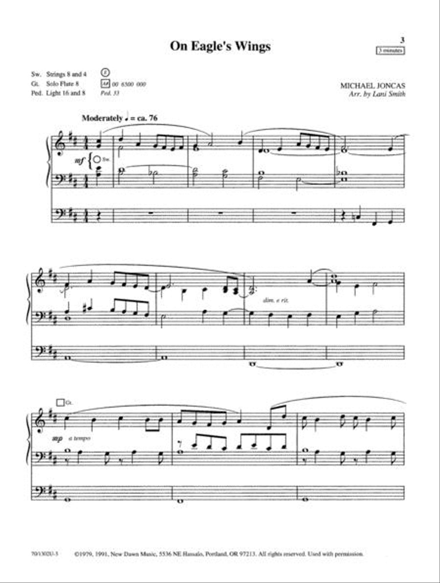 On Eagle's Wings and Hymns of Inspiration Organ Solo scores gallery preview page 3
