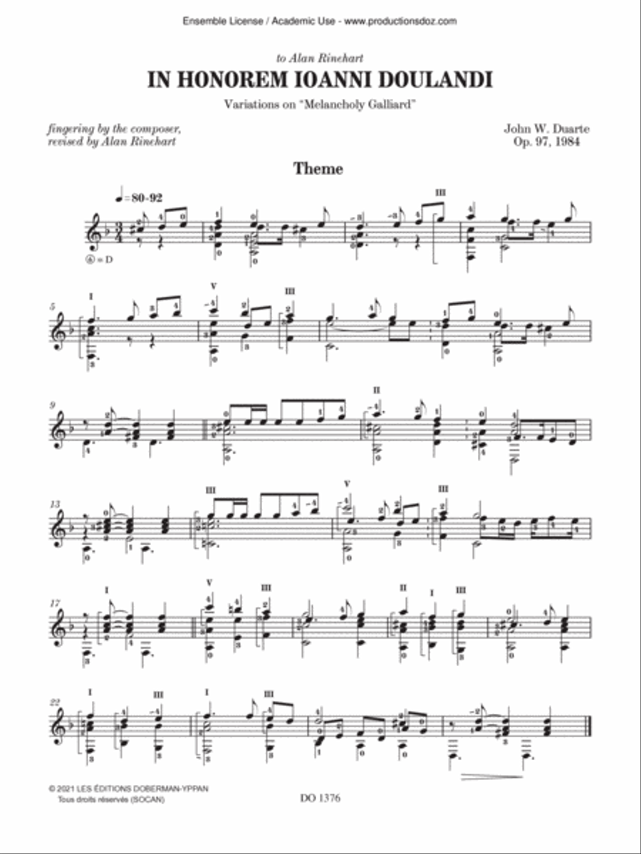 In Honorem Ioanni Doulandi, Op. 97 Classical Guitar scores gallery preview page 3