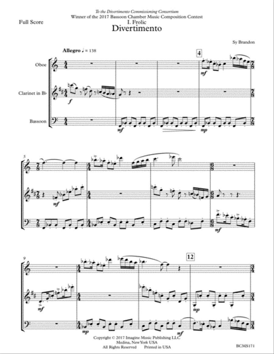 Divertimento Bassoon scores gallery preview page 4