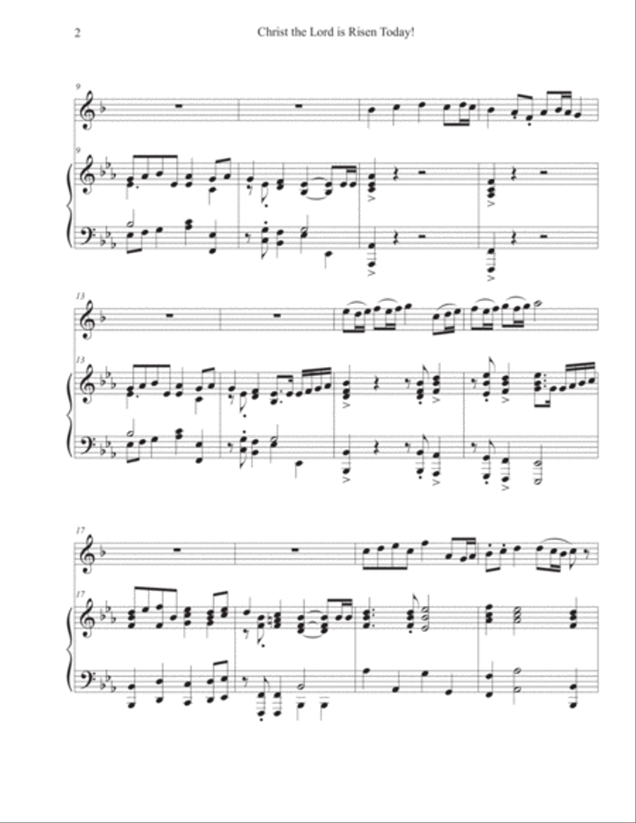 Christ the Lord is Risen Today! (Trumpet-Piano) Trumpet Solo scores gallery preview page 2