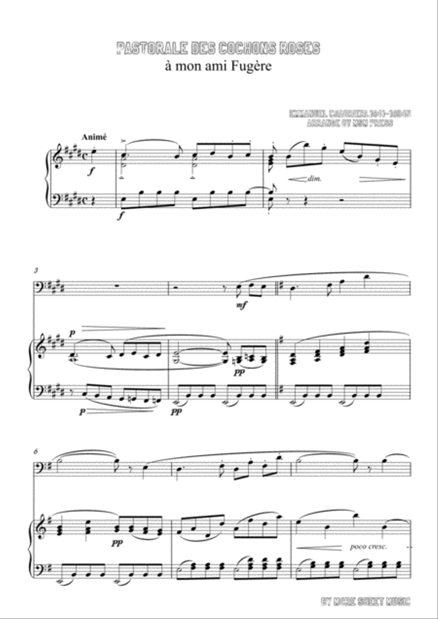 Chabrier-Pastorale des cochons roses,for Cello and Piano Voice scores gallery preview page 3