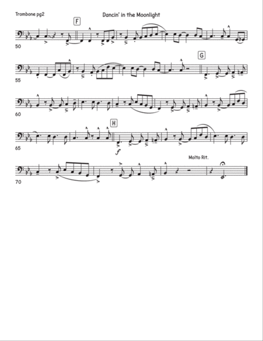 Dancin' In The Moonlight Horn scores gallery preview page 3