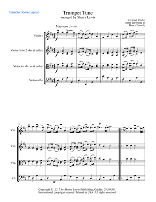 TRUMPET TUNE, Jeremiah Clarke (sometimes attributed to H.Purcell), String Trio, Intermediate Level f