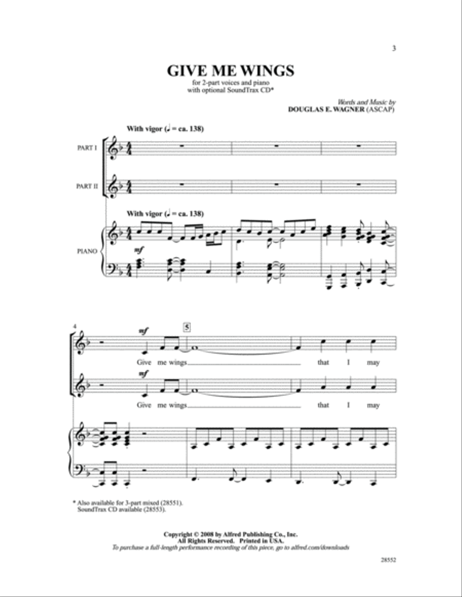 Give Me Wings 2-Part scores gallery preview page 2