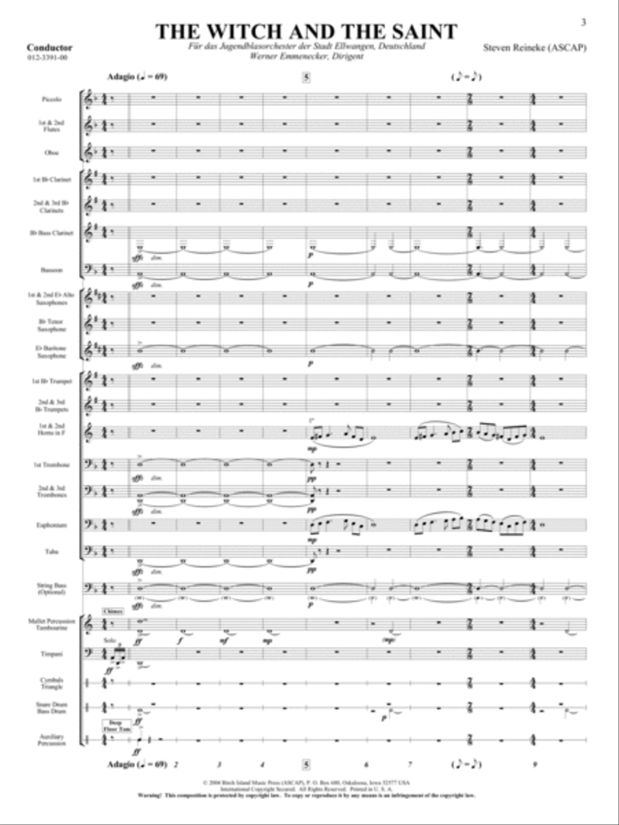 The Witch and The Saint Concert Band scores gallery preview page 2