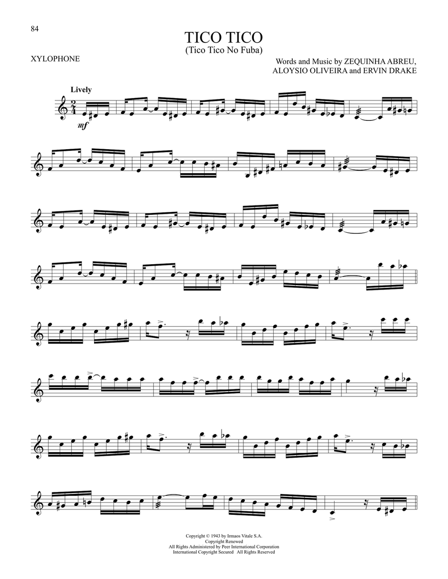 Tico Tico (Tico Tico No Fuba) Percussion scores gallery preview page 1
