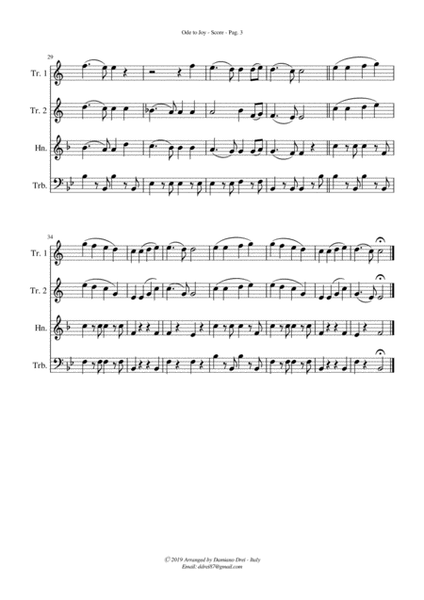 Ode to Joy (European Union Anthem) for Brass Quartet image number null