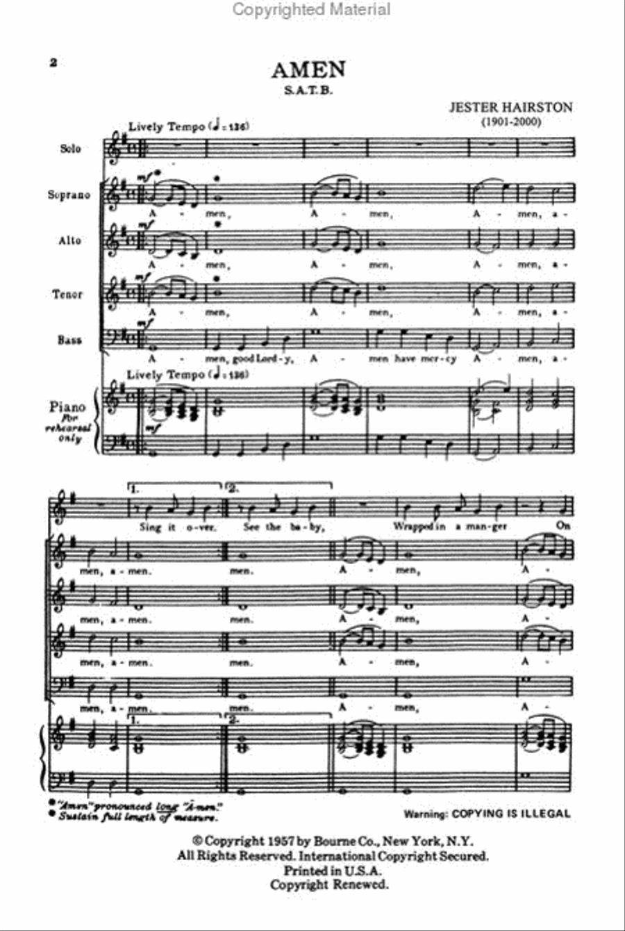 Amen 4-Part scores gallery preview page 2