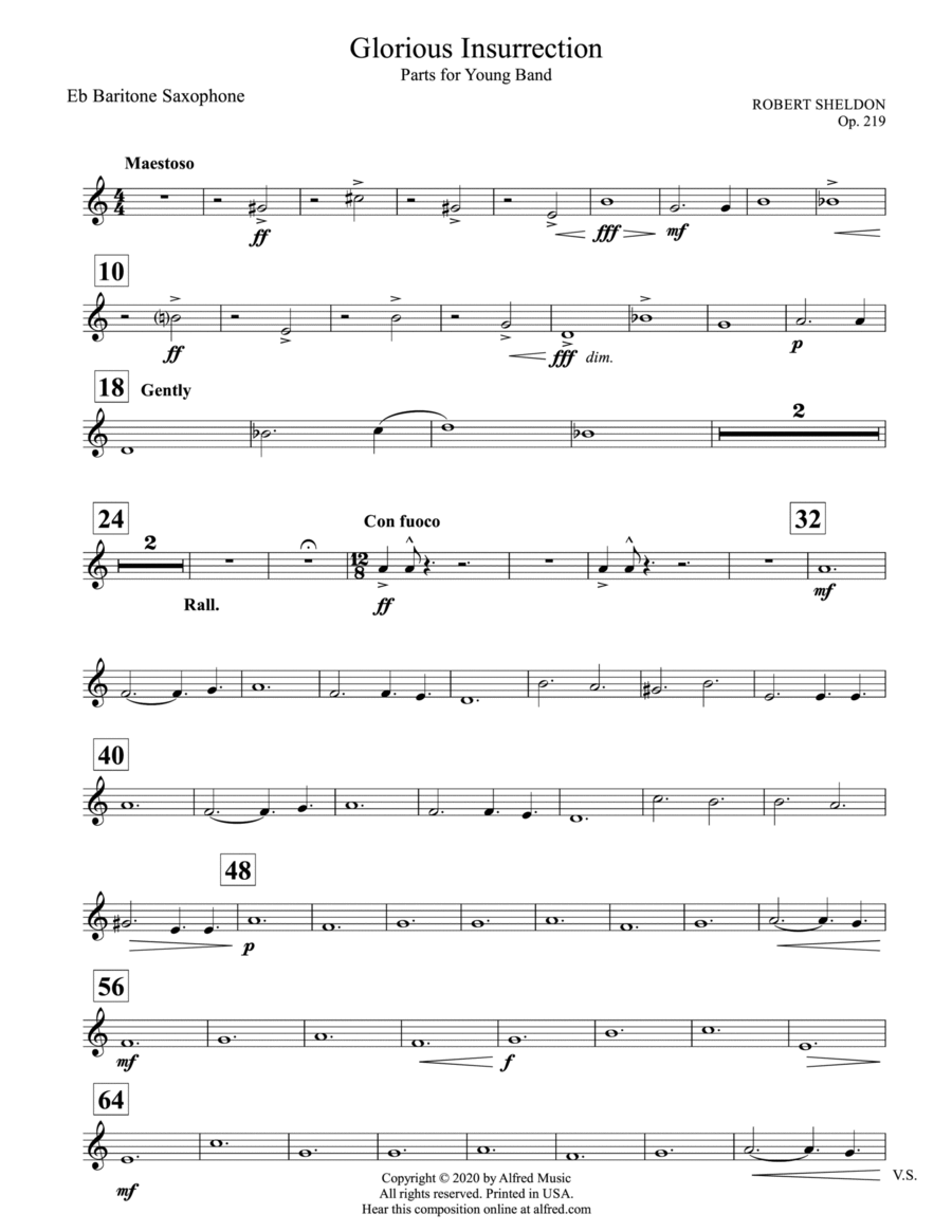 Glorious Revolution: E-flat Baritone Saxophone Concert Band scores gallery preview page 1