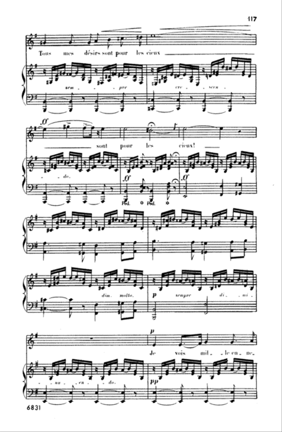 Bizet: Twenty Melodies-- Soprano or Tenor (French) Voice scores gallery preview page 5