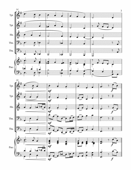 Away in a Manger (Brass Quintet) with Piano accompaniment image number null