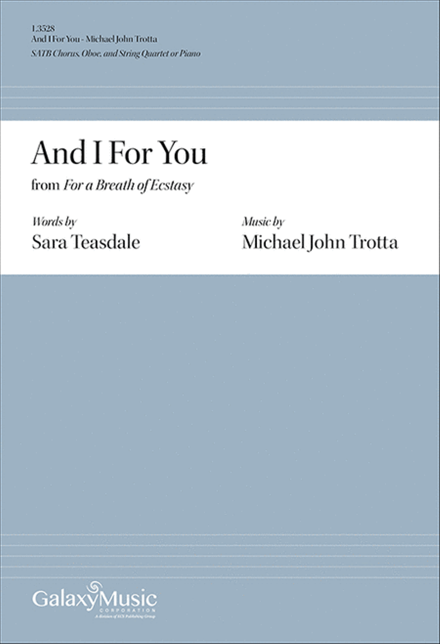 And I For You from For a Breath of Ecstasy 4-Part scores gallery preview page 1