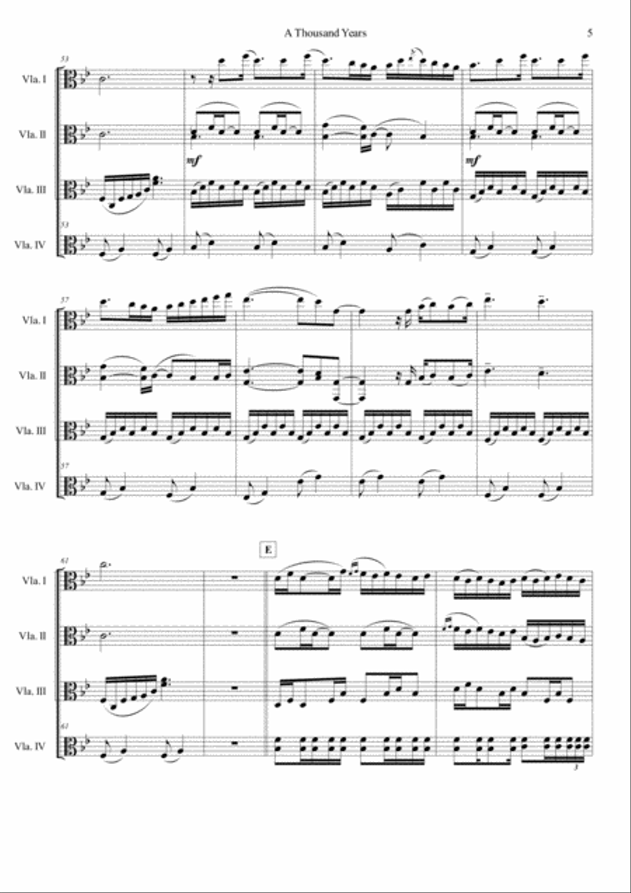A Thousand Years A Thousand Years String Quartet scores gallery preview page 5