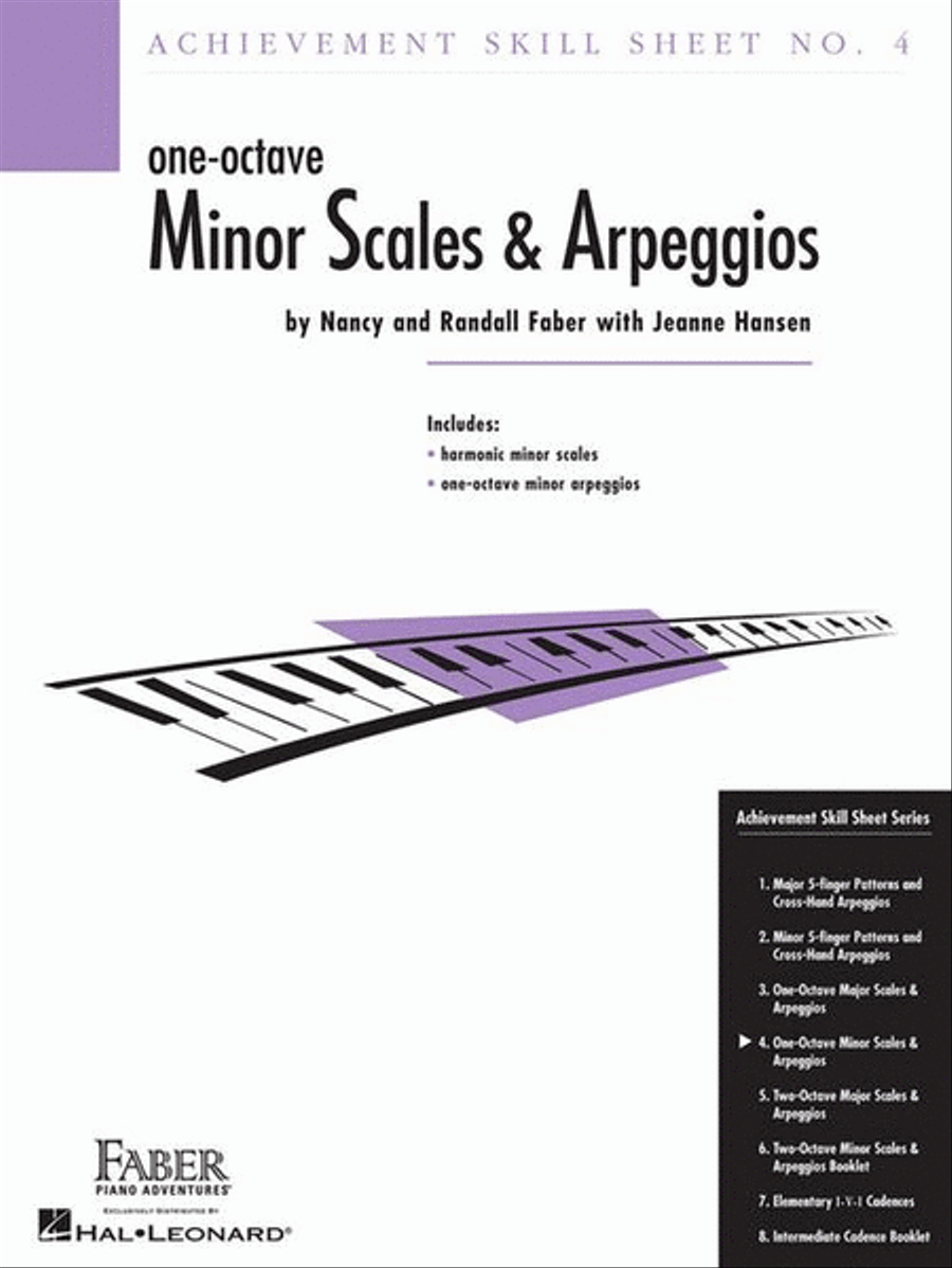 Achievement Skill Sheet No. 4: One-Octave Minor Scales & Arpeggios Piano Method scores gallery preview page 2