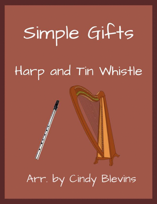 Simple Gifts, Harp and Tin Whistle (D)