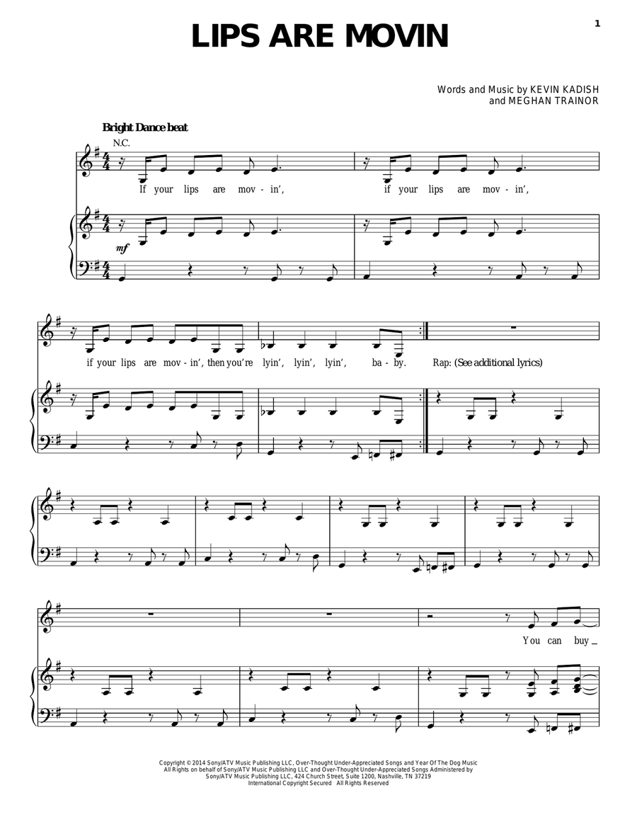 Lips Are Movin Acoustic Guitar scores gallery preview page 1