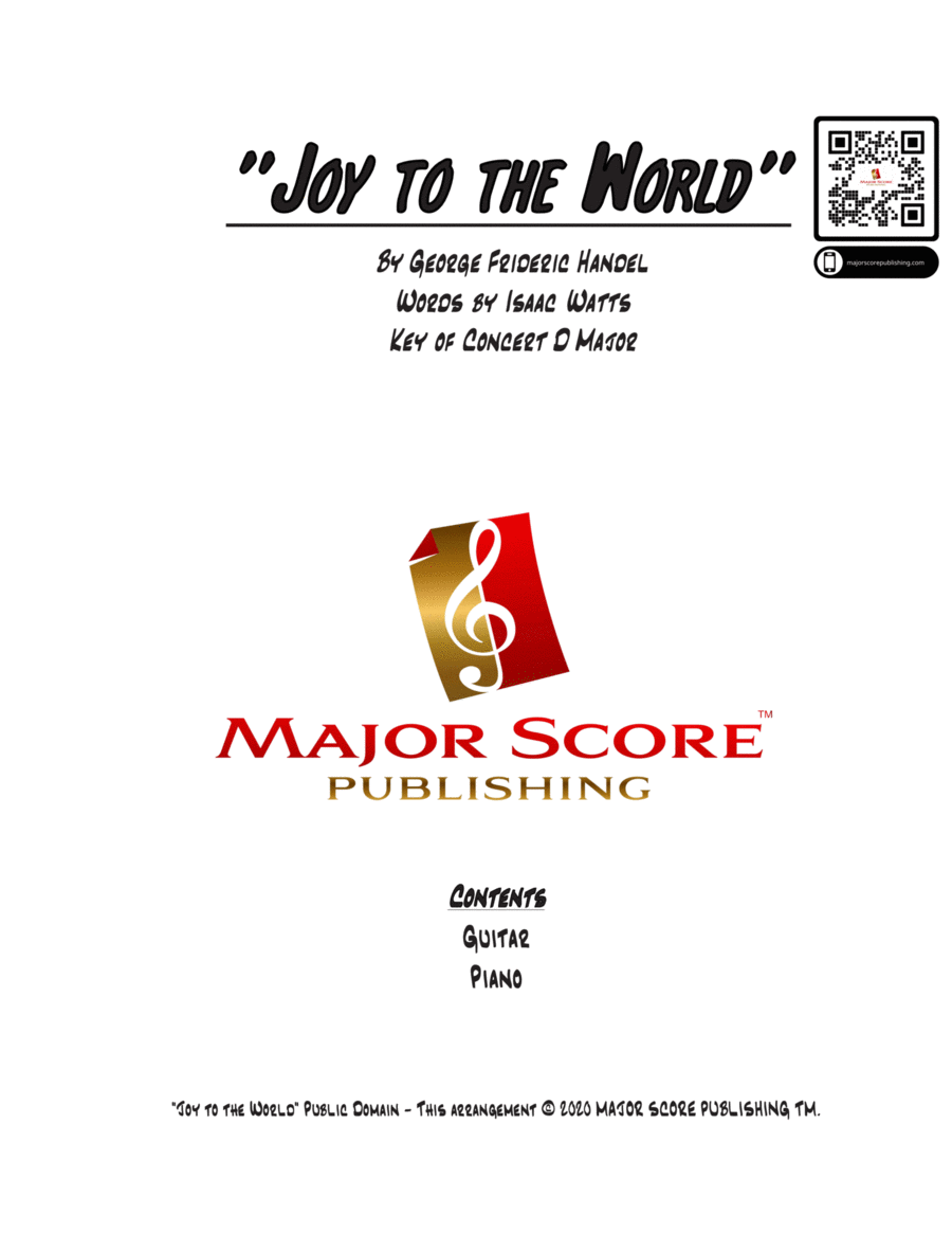 Joy to the World - Electric Guitar & Piano (D Major) image number null