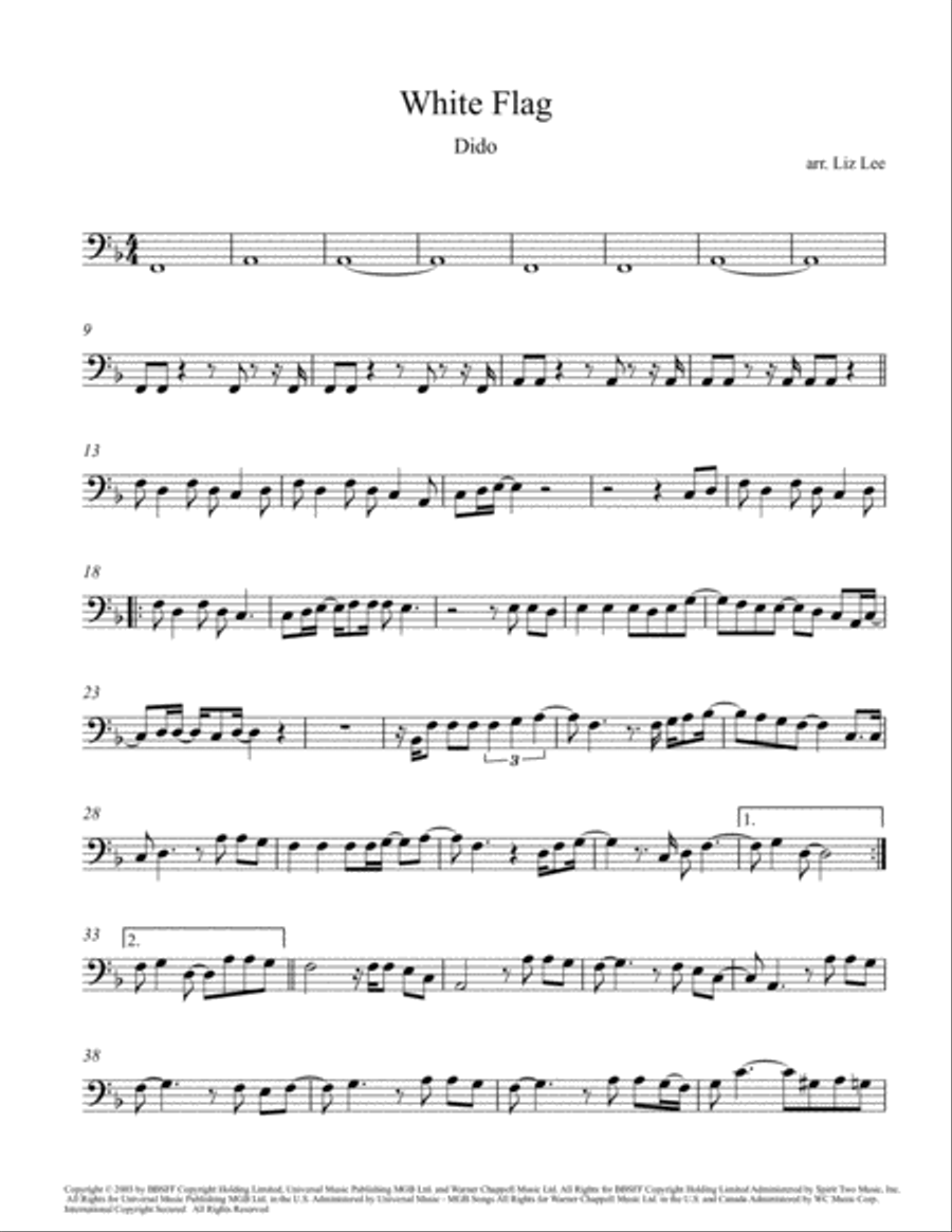 White Flag Cello Solo scores gallery preview page 2