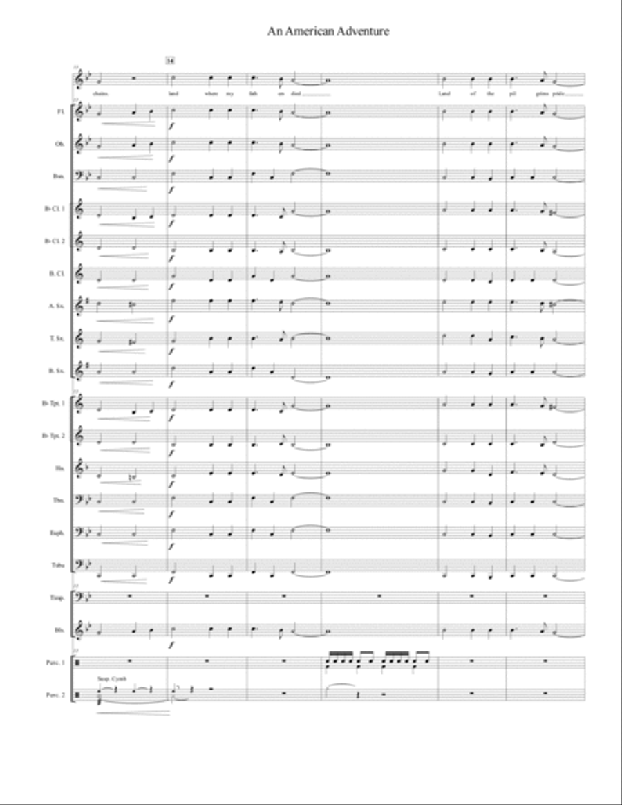 An American Adventure for Band with (optional) Chorus 4-Part scores gallery preview page 4