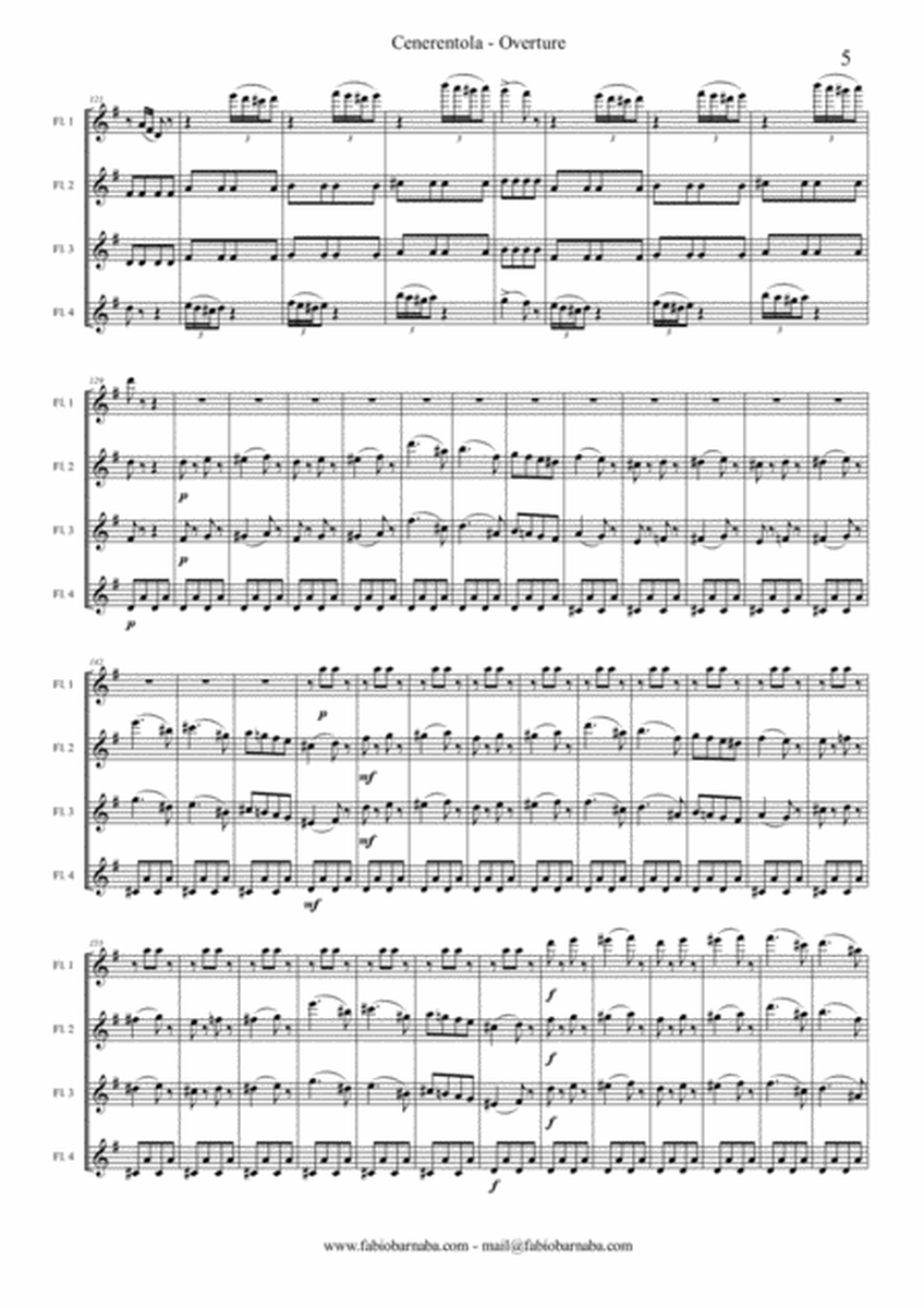 La Cenerentola - Overture for Flute Quartet image number null