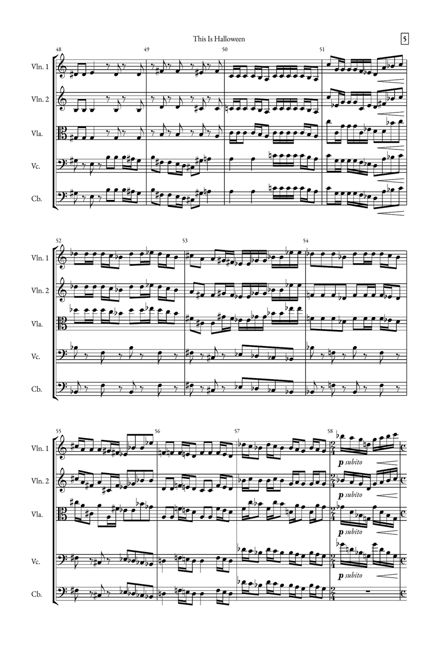 This Is Halloween String Quintet scores gallery preview page 5