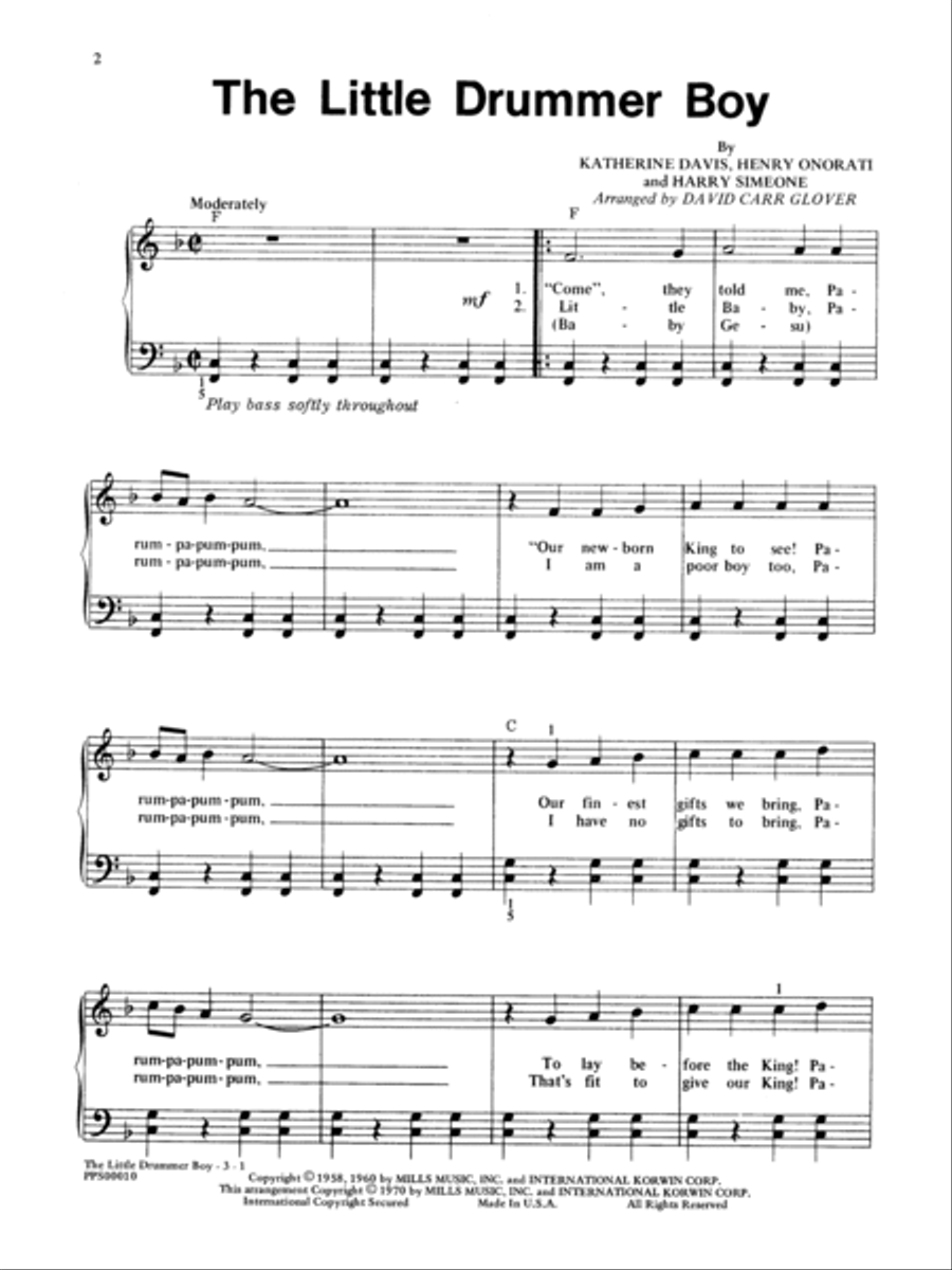 The Little Drummer Boy The Little Drummer Boy Piano Method scores gallery preview page 2
