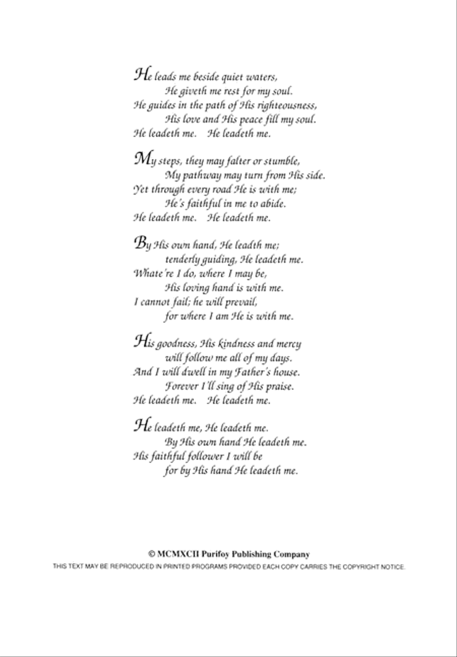 He Leadeth Me 4-Part scores gallery preview page 3