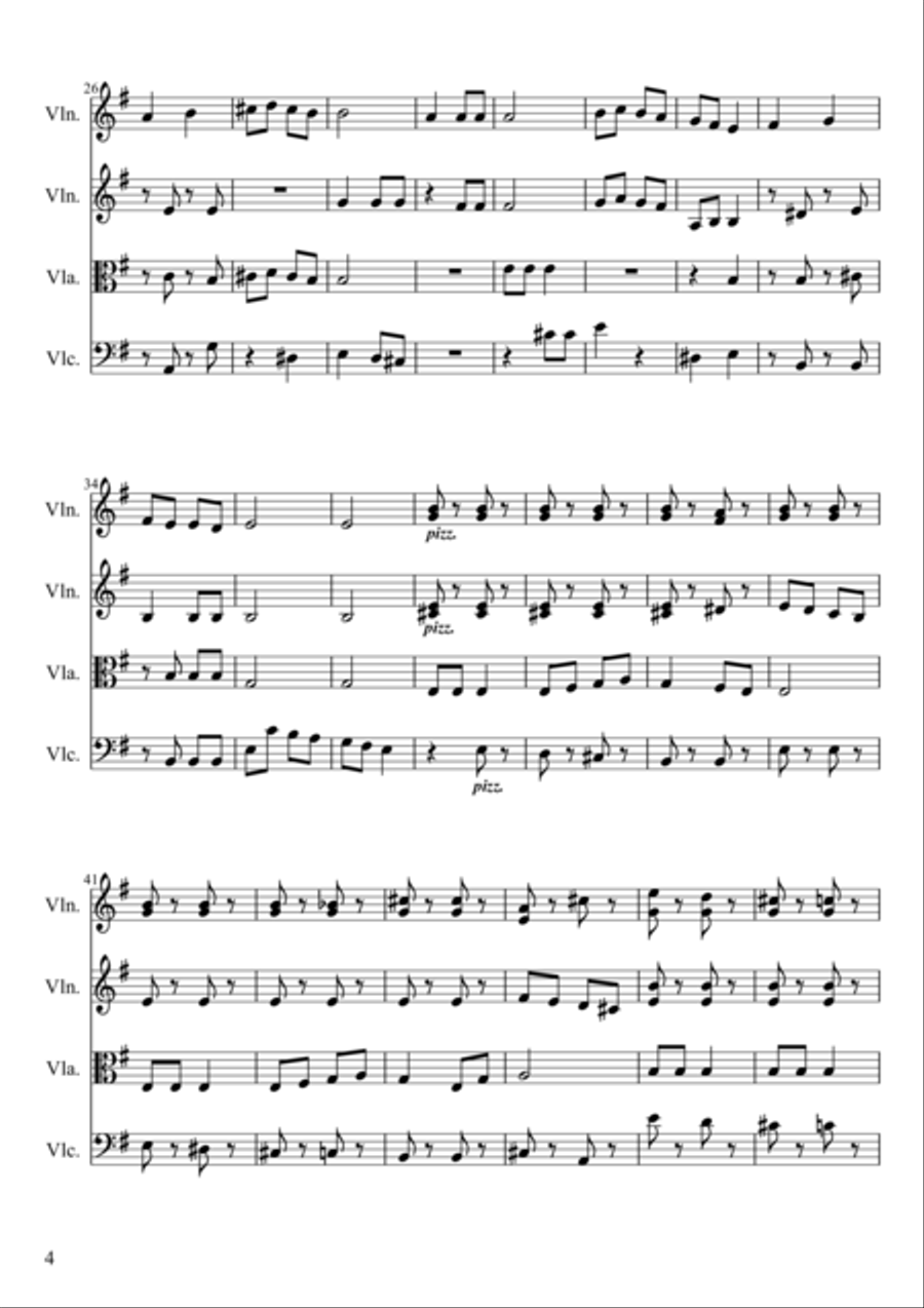 Israeli Hora Dances for String Quartet String Quartet scores gallery preview page 5