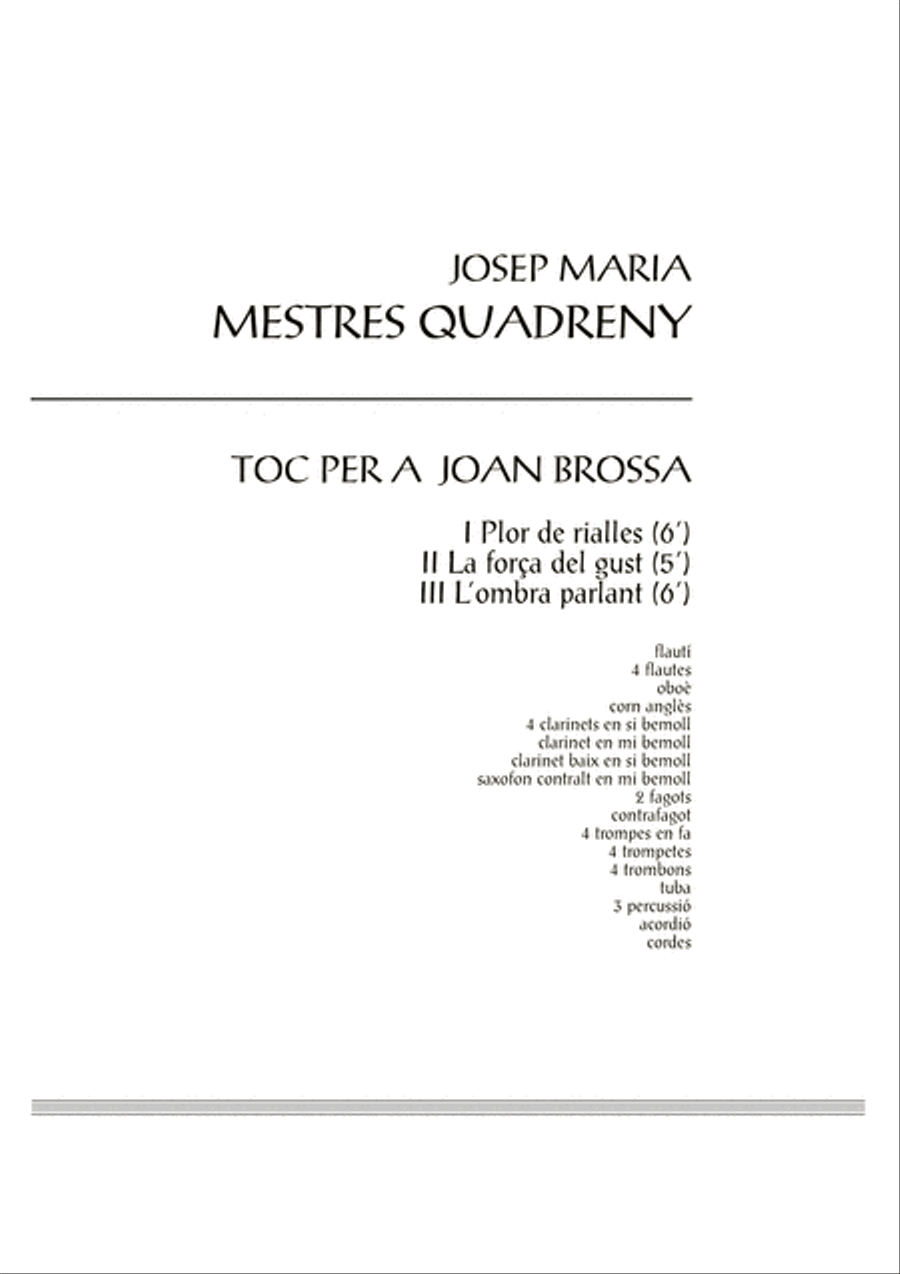 Toc per a Joan Brossa Full Orchestra scores gallery preview page 3