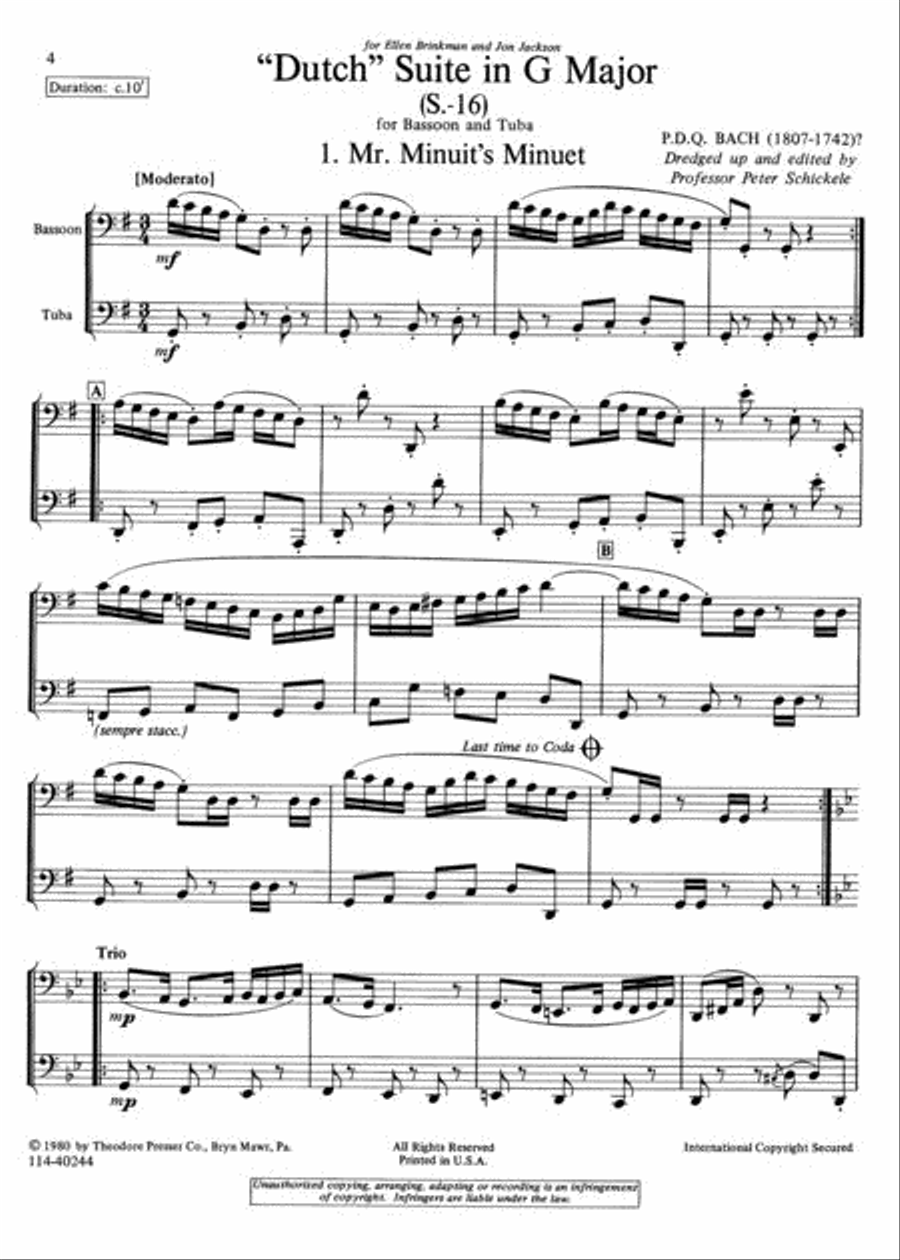 Dutch Suite In G Major Chamber Music scores gallery preview page 2