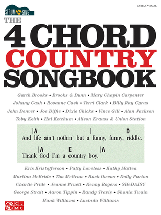 Book cover for The 4-Chord Country Songbook – Strum & Sing