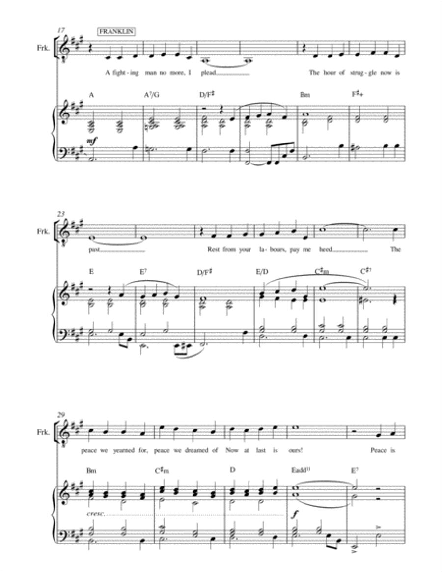 Peace is Ours - song from the musical John Paul Jones Piano, Vocal, Guitar scores gallery preview page 4
