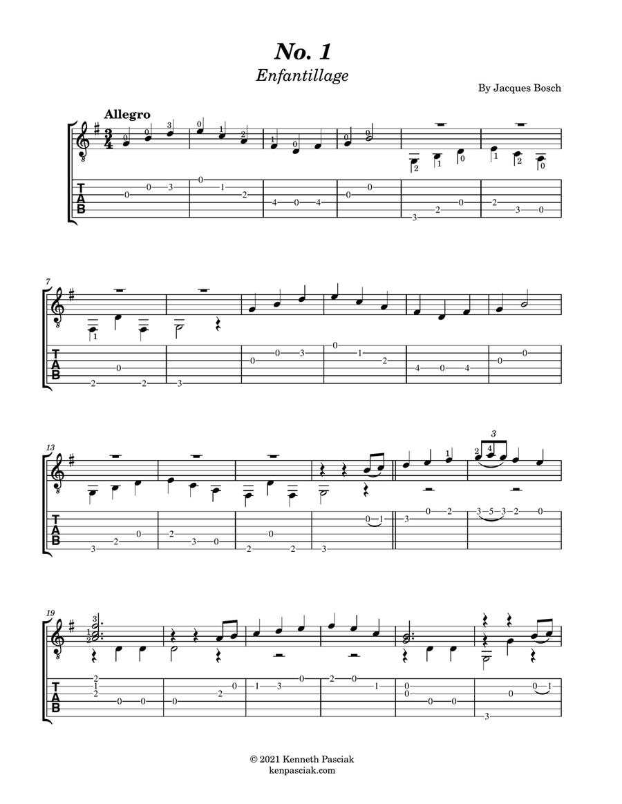 Six Easy Pieces for Guitar Classical Guitar scores gallery preview page 3