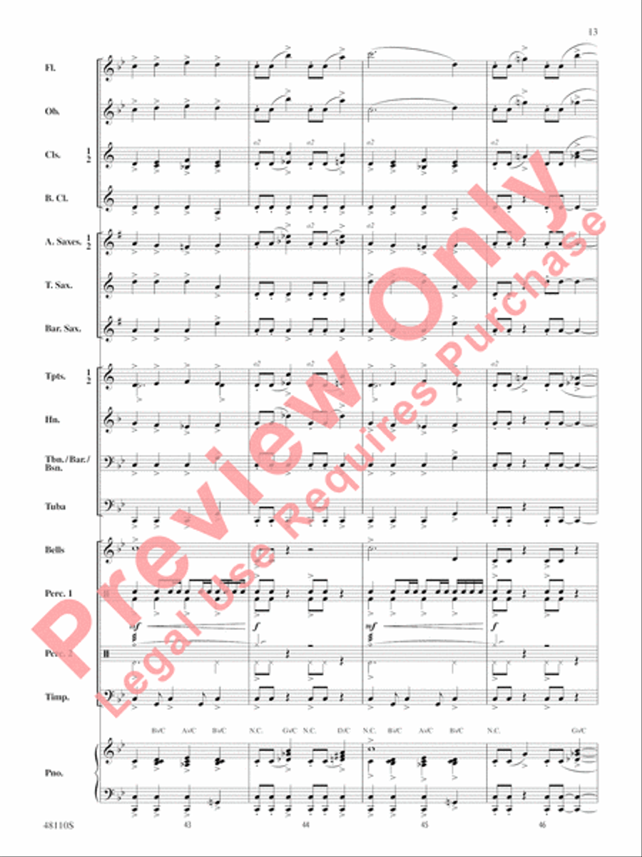 Escape from Thunder Mountain Concert Band scores gallery preview page 14