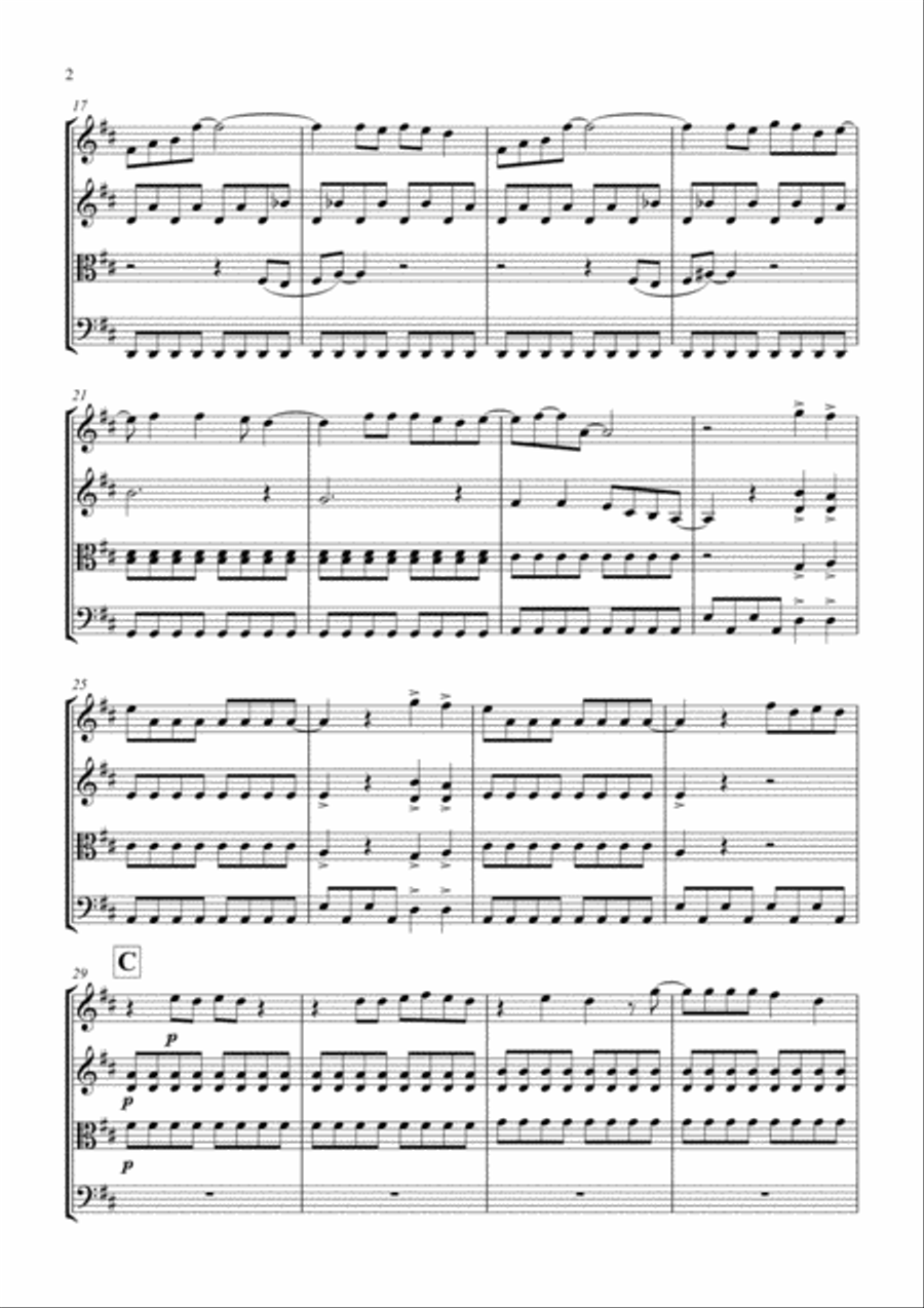 Mamma Mia Mamma Mia String Quartet scores gallery preview page 2