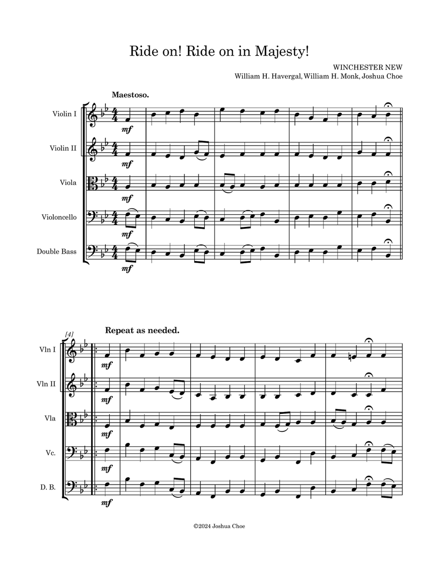 Ride on! Ride on in Majesty! String Orchestra scores gallery preview page 3
