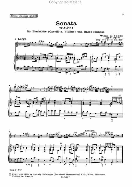 6 Sonaten op. 8, Sonata Nr. 4 C-Dur