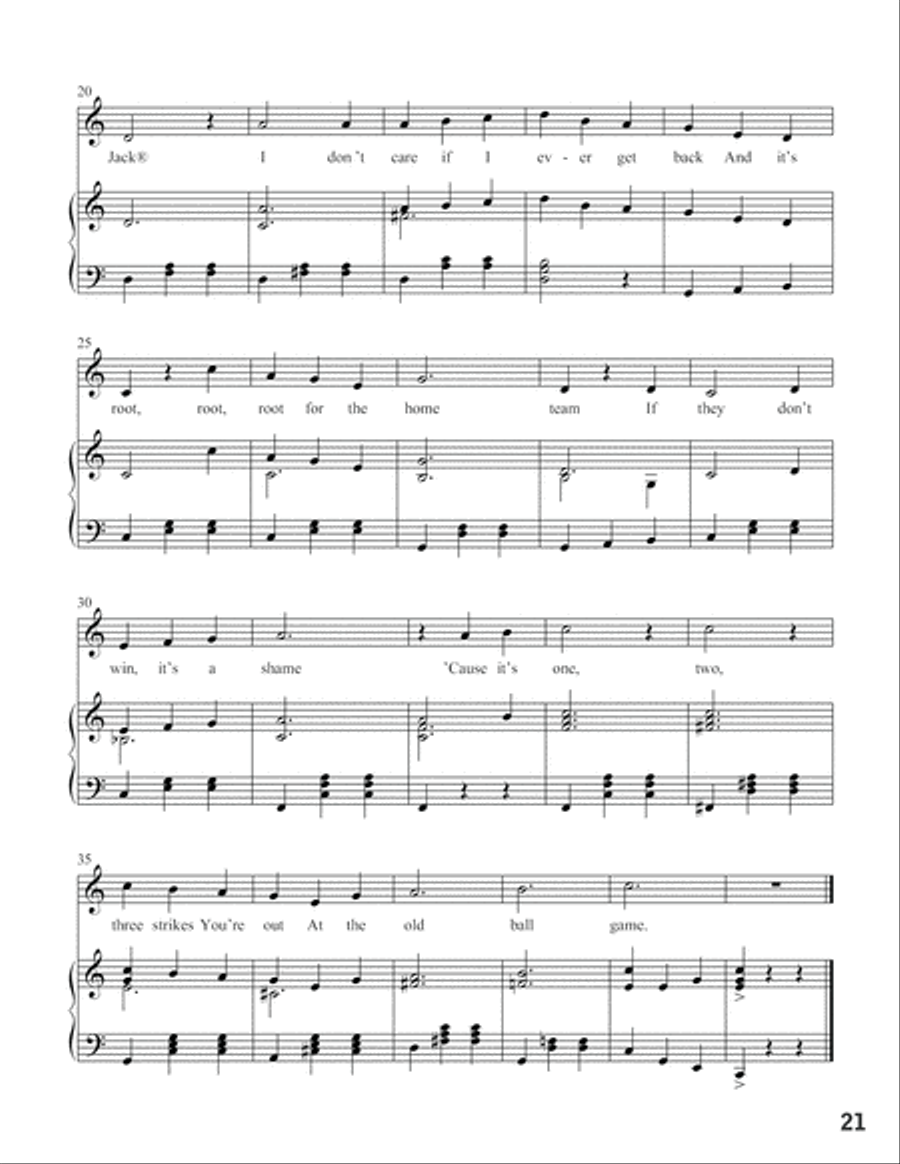 Play Ball! Unison Choir scores gallery preview page 22