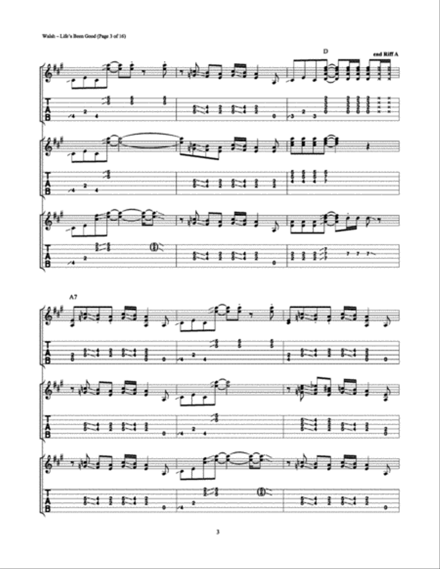 Life's Been Good Electric Guitar scores gallery preview page 3